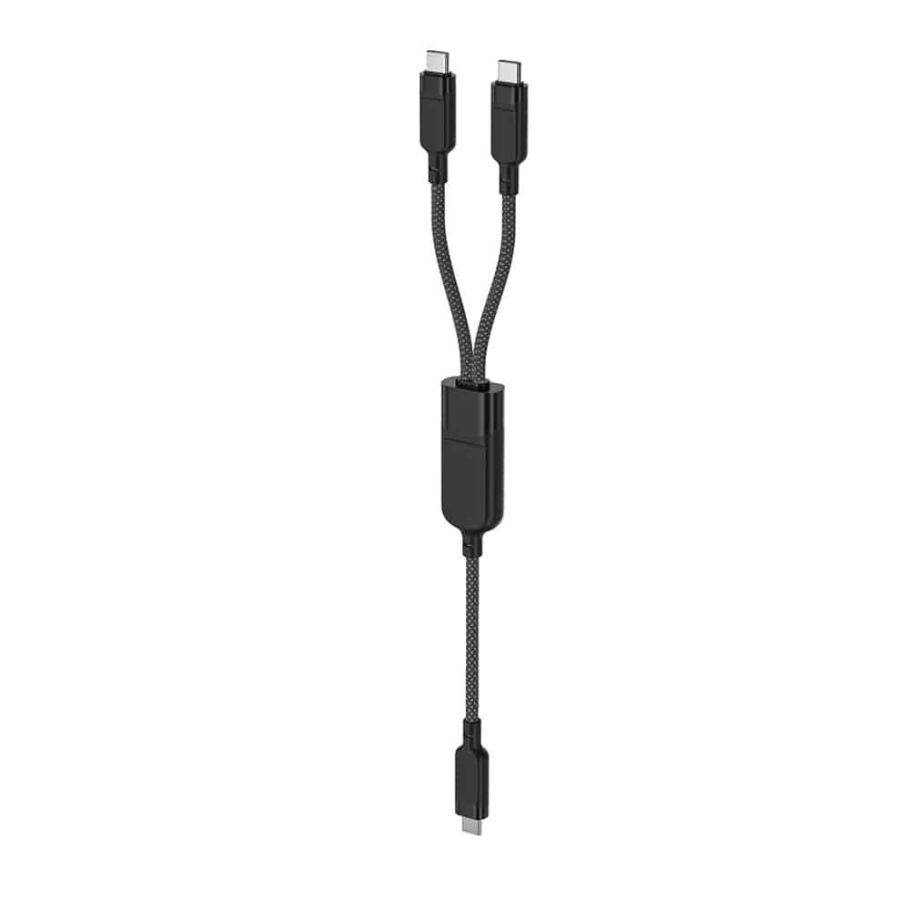 Acefast - Data Καλώδιο (c5-11) - Fast Charging, Usb-C To 2x Type-C, 2in1, 100w, 20v/5a, 480mb/s, 1.2m - Black - Image 5