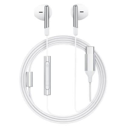 Acefast - Wired Earphones (l3) - Type-C, Half-In-Ear, With Microphone, Anti-Winding, Flexible, 1.2m - White