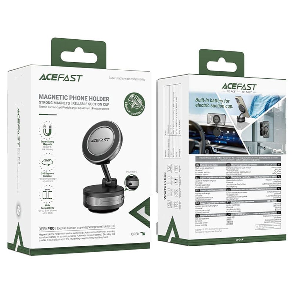 Acefast - Car Holder (e30) - For Dashboard/windshield, Magnetic Grip - Metal Gray - Image 7