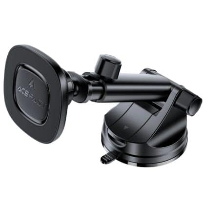Acefast - Car Holder With Wireless Charging (d47) - For Dashboard, Magnetic Grip, Lock Clip, 15w, For 4.7-6.9" Phones - Black
