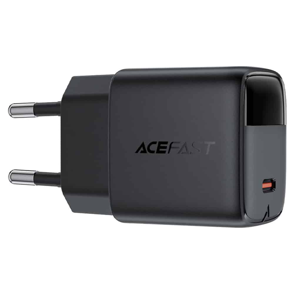 Acefast - Wall Charger (a113) - With Digital Display, Fast Charging, Gan, Type-C, Pd20w - Black - Image 3