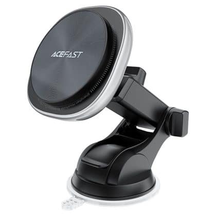 Acefast - Car Holder With Wireless Charging (d42) - For Dashboard/windshield, Magnetic Grip, Usb-C, 15w, For 4.7 - 6.9" Phones - Silver