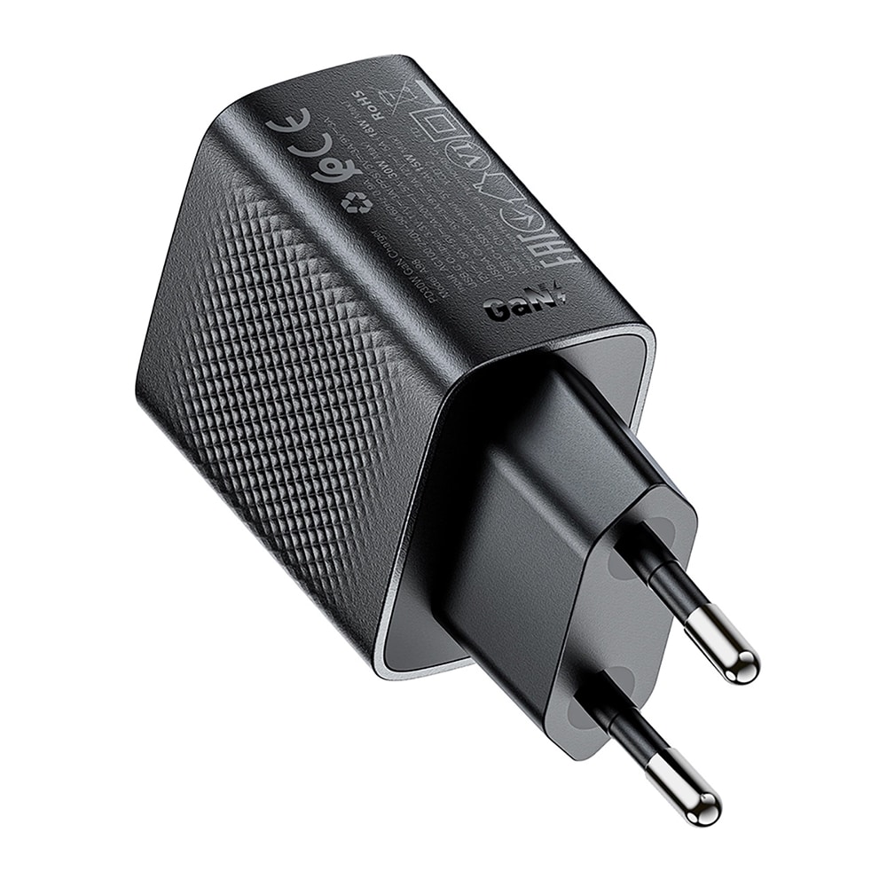 Acefast - Wall Charger (a98) - Gan, Fast Charging, Usb, Type-C, 30w, 5v/3a, Smart Chip - Black - Image 3