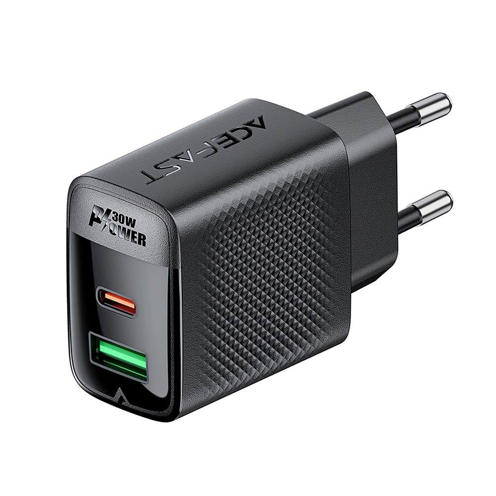 Acefast - Wall Charger (a98) - Gan, Fast Charging, Usb, Type-C, 30w, 5v/3a, Smart Chip - Black - Image 4