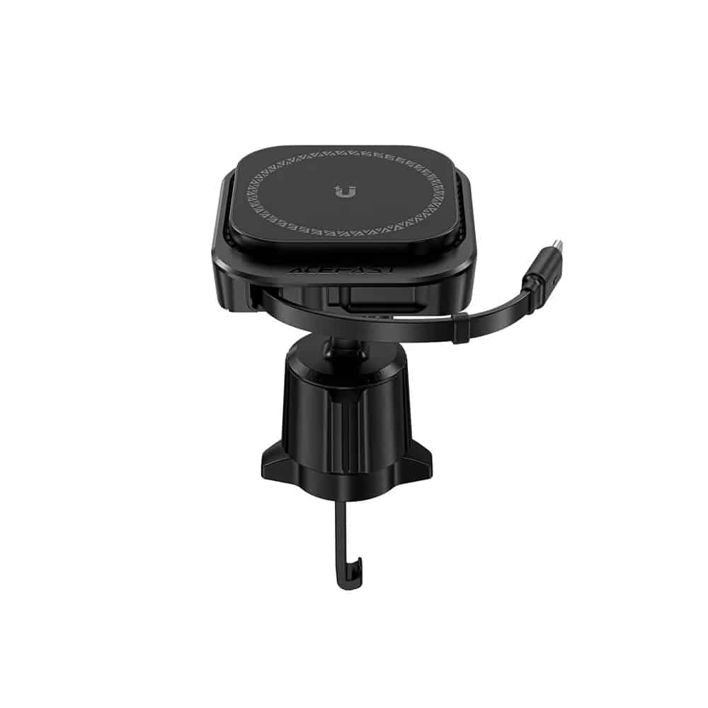 Acefast - Car Holder With Wireless Charging (d32) - For iPhone, Magsafe, Retractable Καλώδιο, For Air Vent, Usb-C, 85cm - Black - Image 2