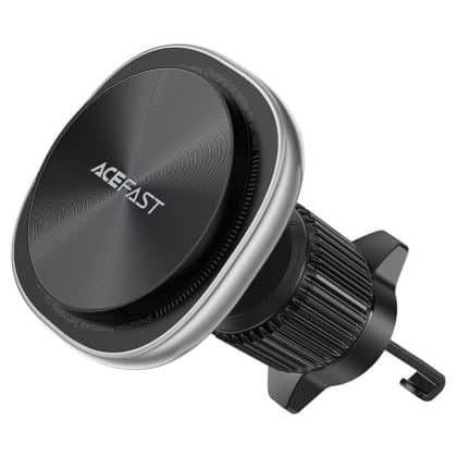 Acefast - Car Holder With Wireless Charging (d41) - For Air Vent, Magnetic Grip, Usb-C, 15w, For 4.7 - 6.9" Phones - Silver