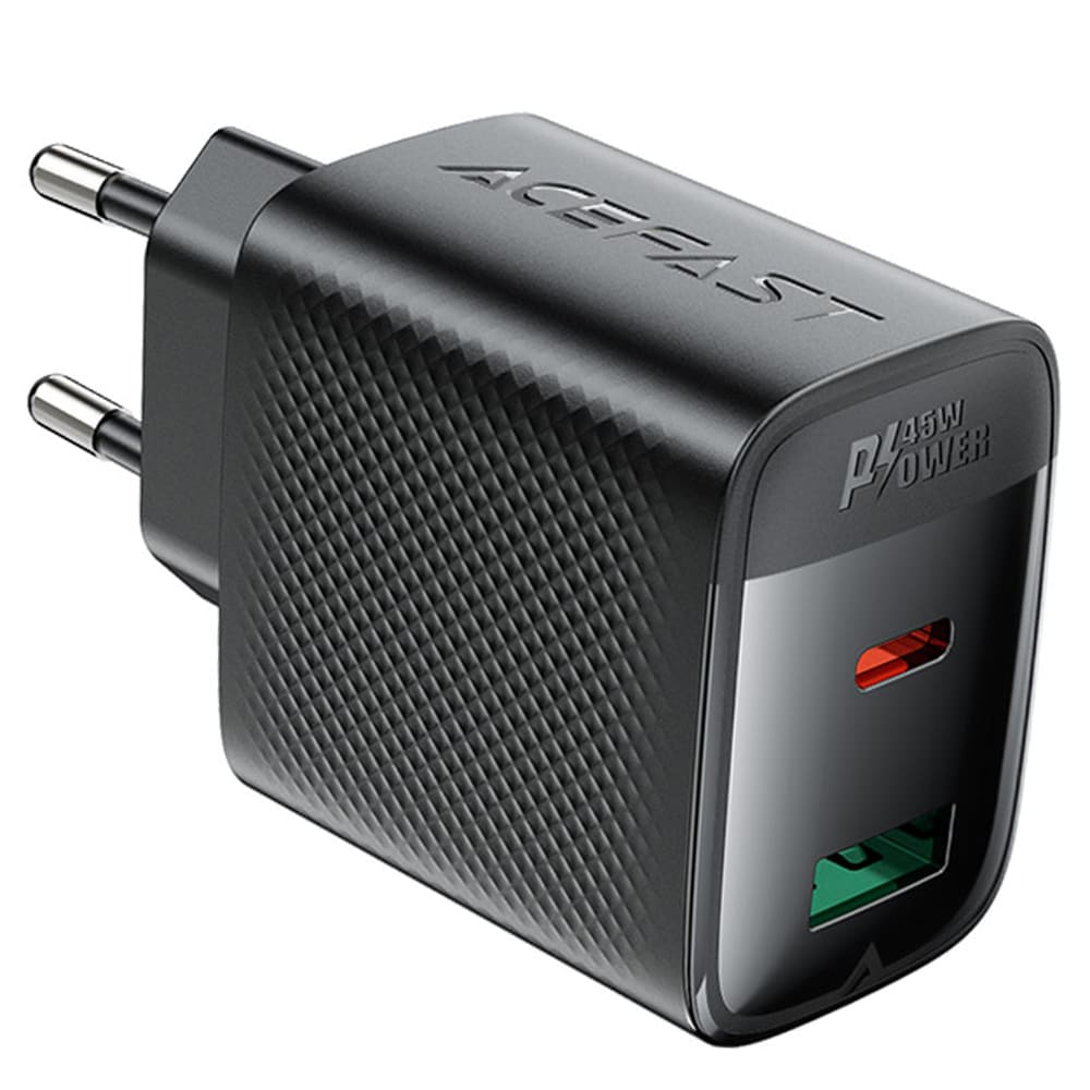 Acefast - Wall Charger (a106) - Gan Technology, Fast Charging, Type-C, Usb, 45w, 3a - Black - Image 2