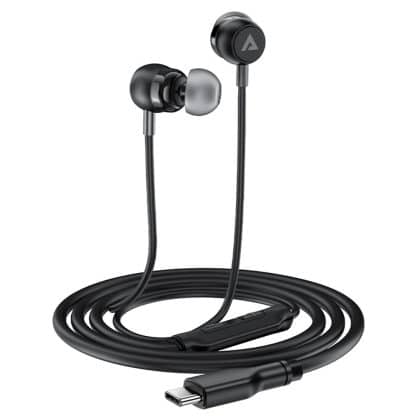 Acefast - Wired Earphones (l8) - Type-C, In-Ear Design, With Microphone, Control Remote, Flexible, Silicone, 1.2m - Gray