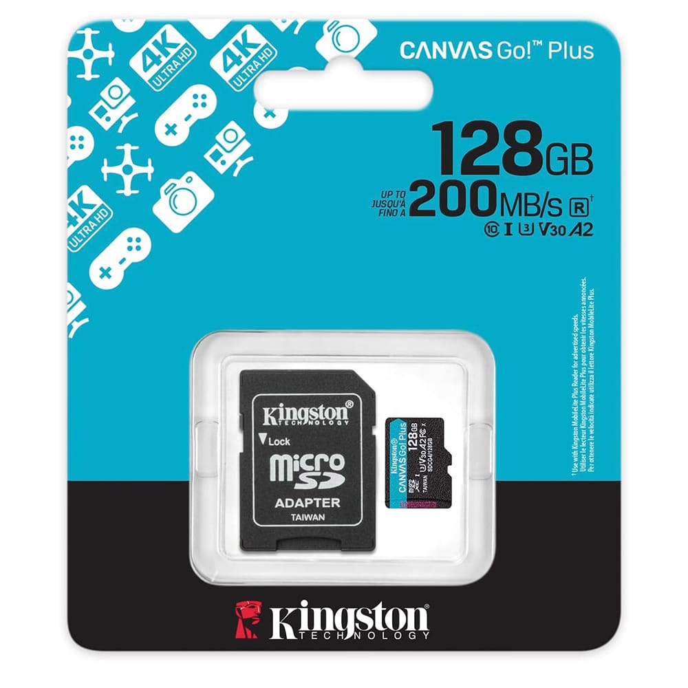 MicroSDXC Memory Card Kingston Canvas Go Plus Android A2 With Adapter, 128gb, Class 10 / Uhs-1 U3 Sdcg4/128gb - Image 3