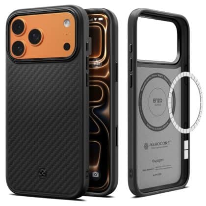 Spigen Enzo Aramid T - θήκη για Apple iPhone 18 Pro / 17 Pro - Μαύρο