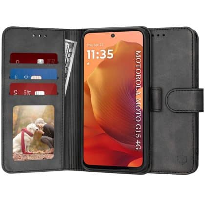 Techsuit Diary Book - θήκη για Motorola Moto G15 / Power - Μαύρο