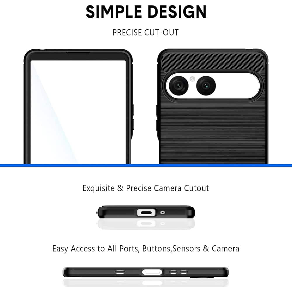 Techsuit Carbon Silicone - θήκη για Sony Xperia 10 VII - Μαύρο - Image 5