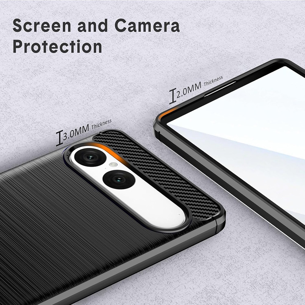 Techsuit Carbon Silicone - θήκη για Sony Xperia 10 VII - Μαύρο - Image 2
