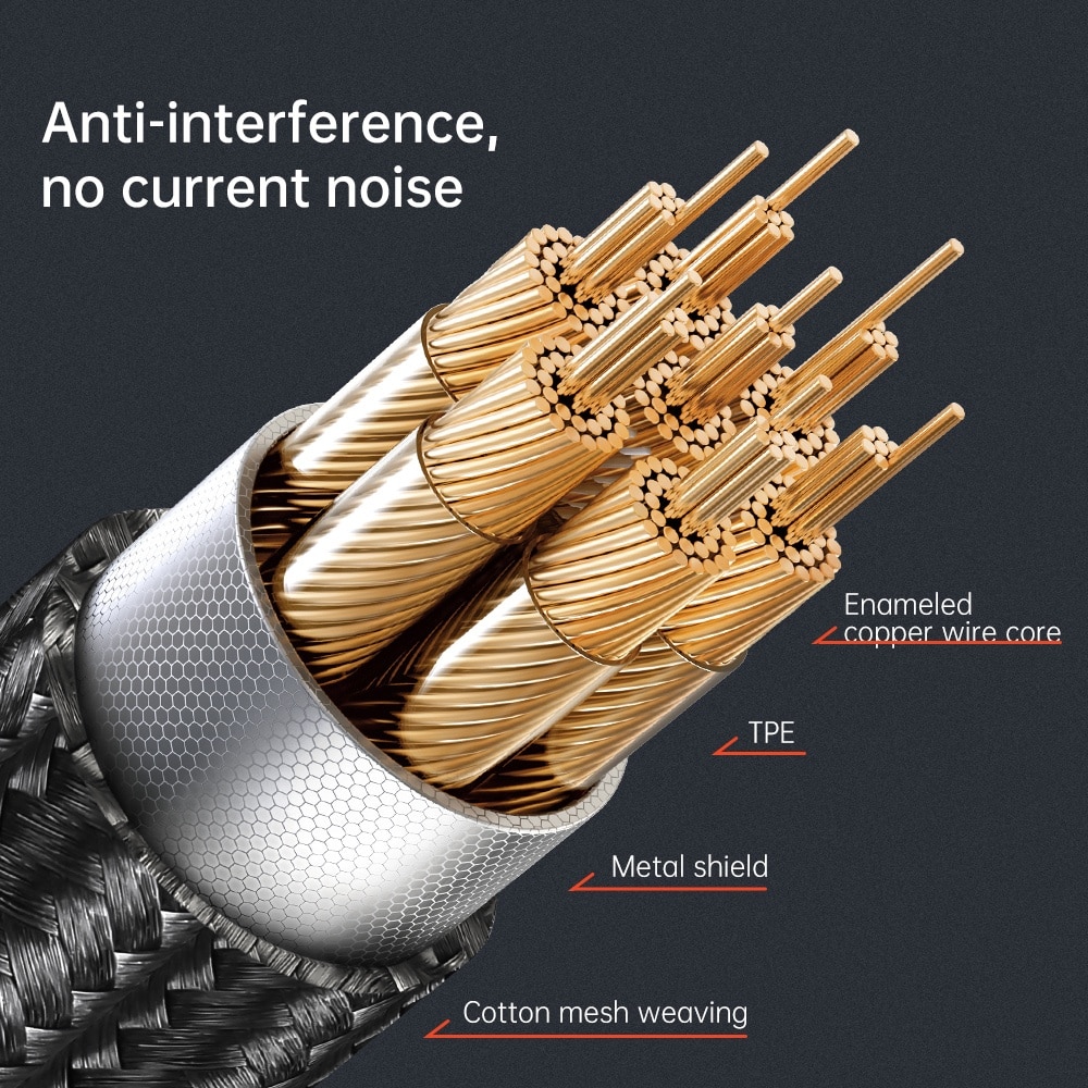 Mcdodo - Audio Καλώδιο (ca-0900) - Type-C To Jack 3.5mm, Coil Design, Nylon Braided, 1.8m - Black - Image 7
