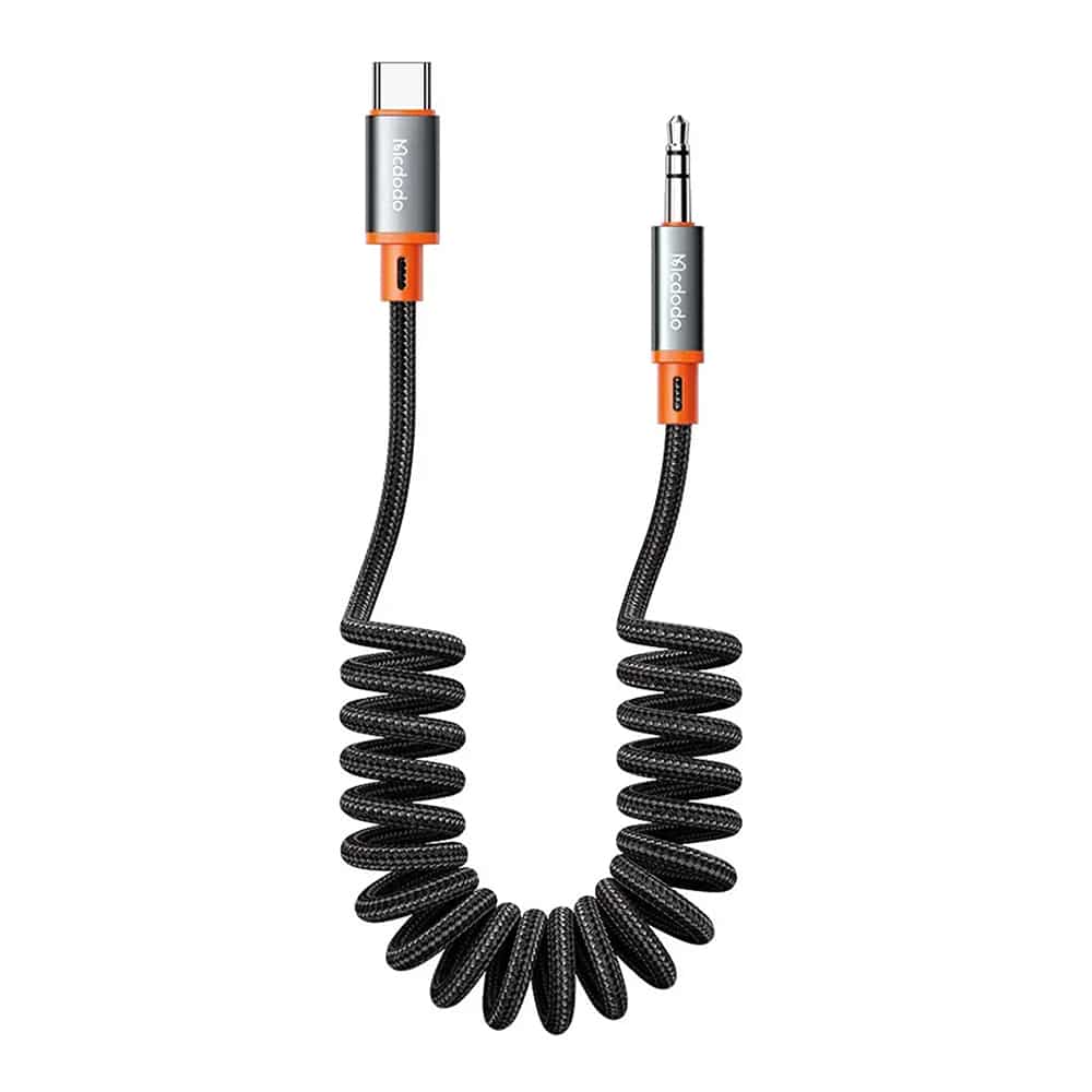 Mcdodo - Audio Καλώδιο (ca-0900) - Type-C To Jack 3.5mm, Coil Design, Nylon Braided, 1.8m - Black - Image 2