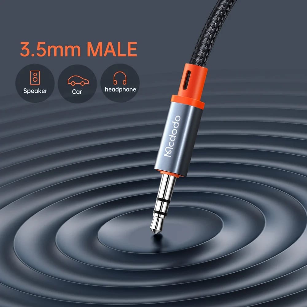 Mcdodo - Audio Καλώδιο (ca-0900) - Type-C To Jack 3.5mm, Coil Design, Nylon Braided, 1.8m - Black - Image 4