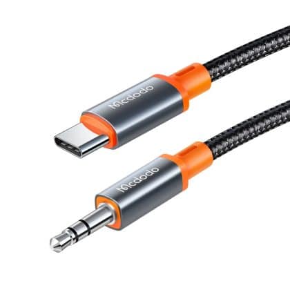 Mcdodo - Audio Καλώδιο (ca-0900) - Type-C To Jack 3.5mm, Coil Design, Nylon Braided, 1.8m - Black