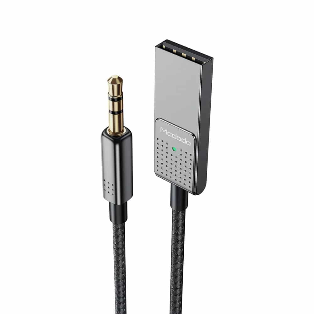 Mcdodo - Audio Καλώδιο (ca-8700) - Type-C To Jack 3.5mm, Coil Design, Nylon Braided, 1.7m - Black - Image 2