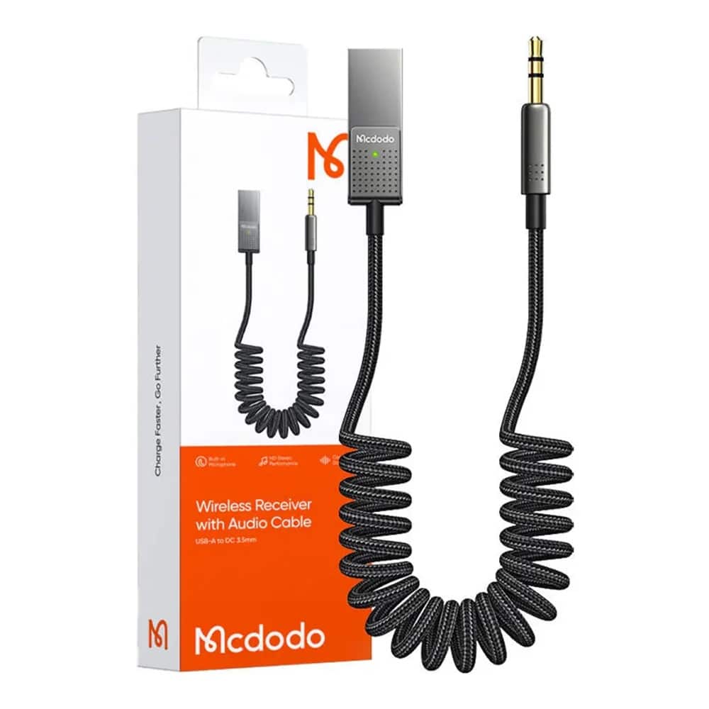 Mcdodo - Audio Καλώδιο (ca-8700) - Type-C To Jack 3.5mm, Coil Design, Nylon Braided, 1.7m - Black - Image 7