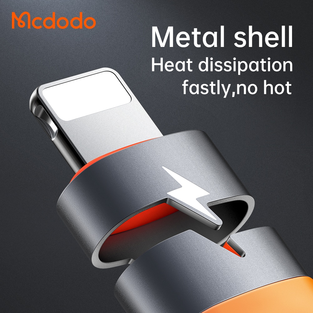 Mcdodo - Adapter (ot-0510) - With Silicone Hook, Aluminium Alloy, Type-C To Lightning, 36w Portable Design - Grey - Image 2