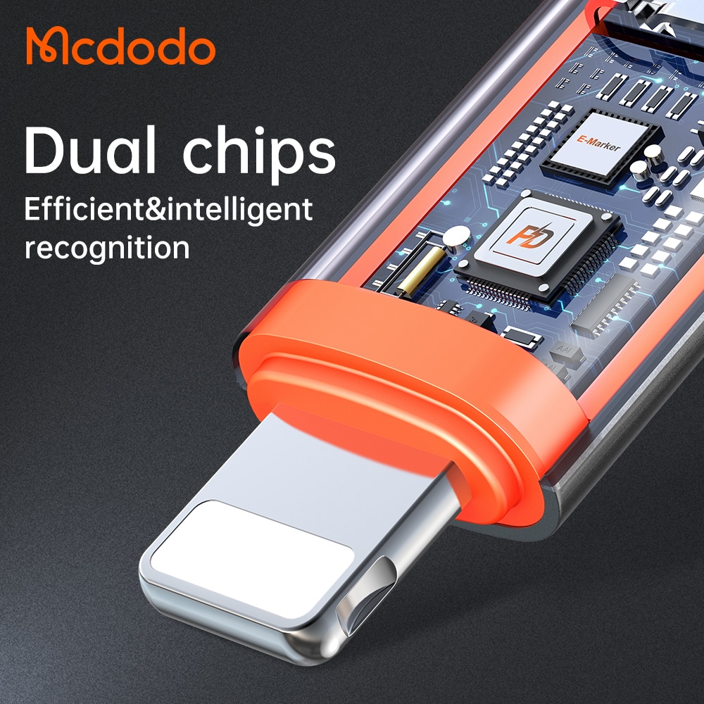 Mcdodo - Adapter (ot-0510) - With Silicone Hook, Aluminium Alloy, Type-C To Lightning, 36w Portable Design - Grey - Image 3