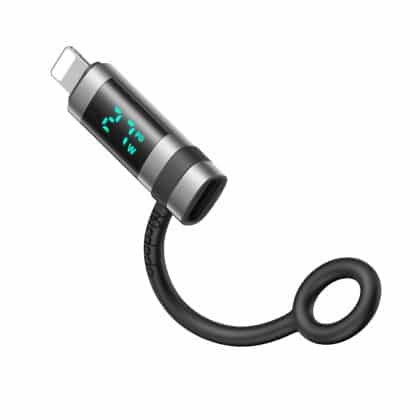 Mcdodo - Adapter Pigeon Series (ot-2610) - With Silicone Hook, Aluminium Alloy, Usb-C To Lightning 36w, Hd Led Display - Black