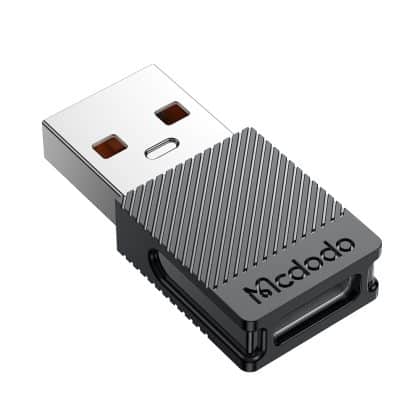 Mcdodo - Otg Adapter (ot-6970) - Type-C To Usb 3.0 Convertor, Ultra-Fast Data Sync, Tpe, 5a - Black