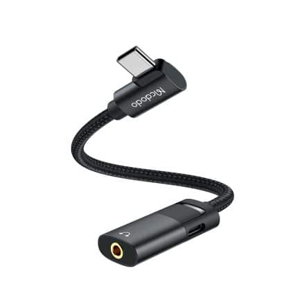 Mcdodo - Audio Adapter (ca-1880) - Type-C To Type-C, 3.5mm, Pd60w Charging+ Music Play+call Function, 0.1m - Black