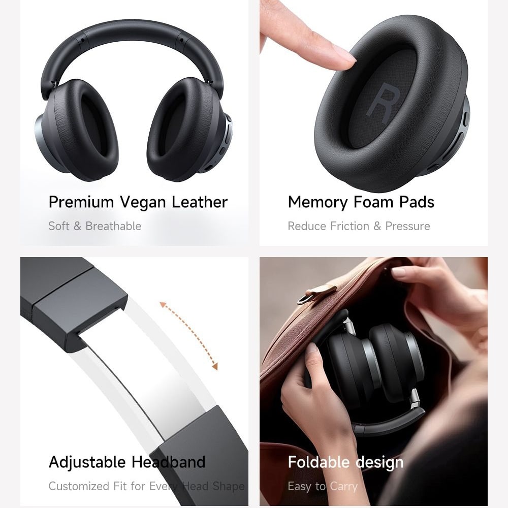 Mcdodo - Wireless Headphones T03 Series (hp-5820) - On-Ear, Bluetooth V5.4, 500mah, Anc Technology - Black - Image 3