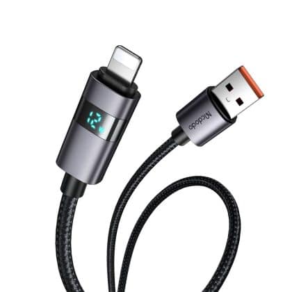 Mcdodo - Data Καλώδιο (ca-6490) - Usb-A To Lightning, Led Display, 3a, 1.2m - Black