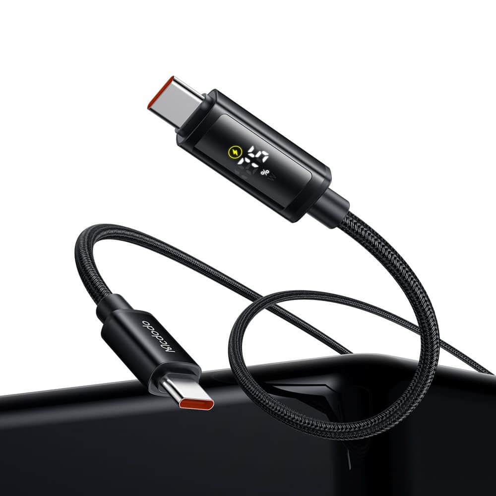 Mcdodo - Data Καλώδιο (ca-8000) - Usb-C To Usb-C, Dual Led Display, 100w, Fast Charging, 1.2m - Black - Image 3