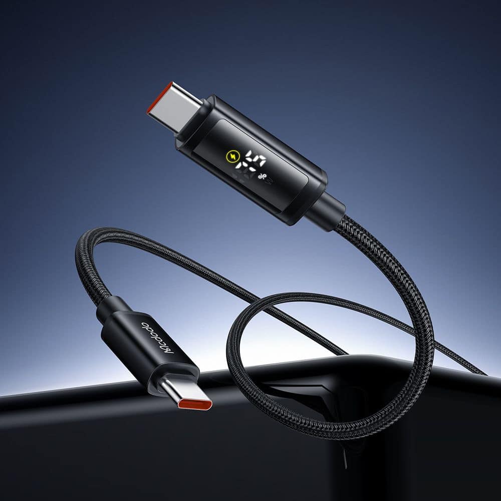 Mcdodo - Data Καλώδιο (ca-8000) - Usb-C To Usb-C, Dual Led Display, 100w, Fast Charging, 1.2m - Black - Image 5