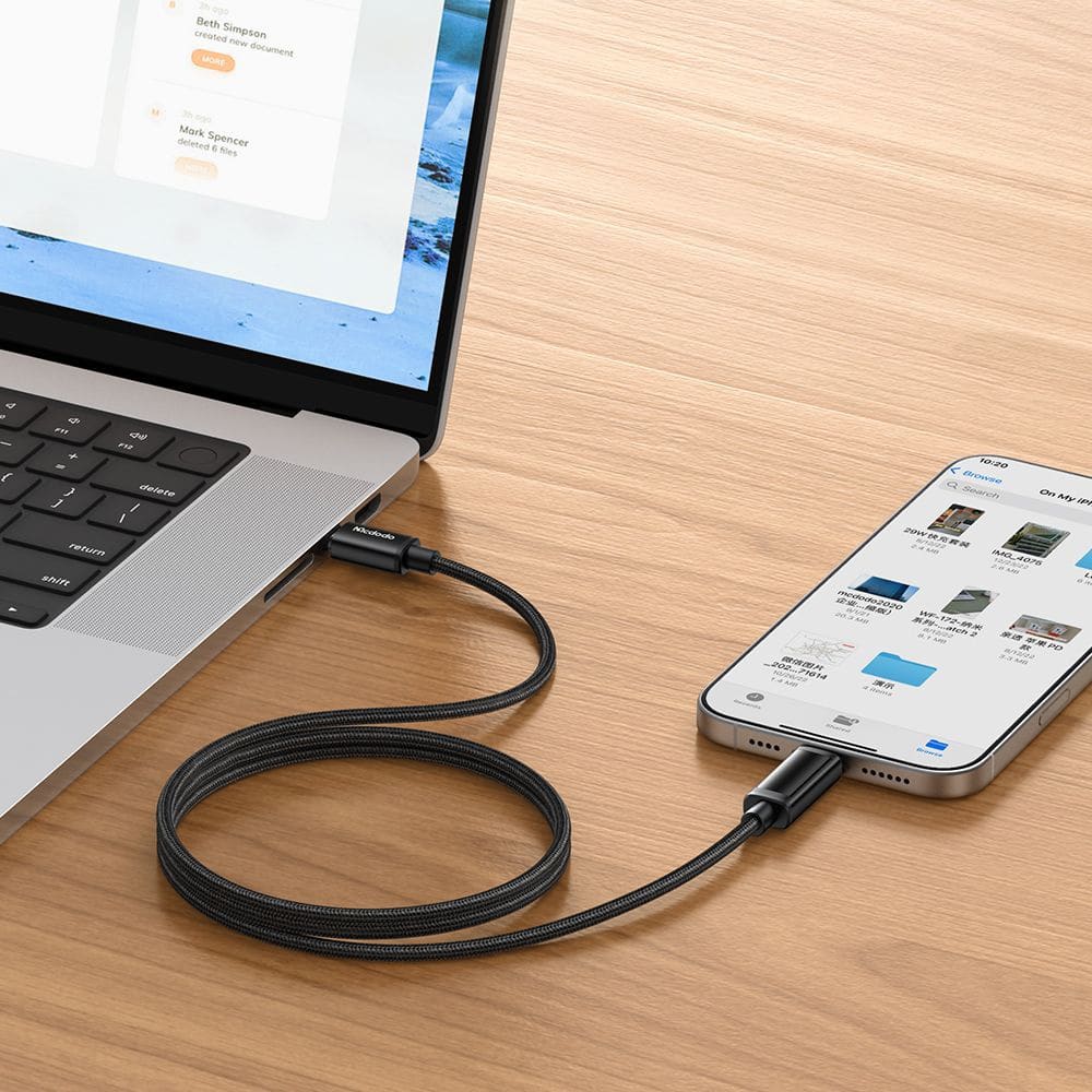 Mcdodo - Data Καλώδιο (ca-8000) - Usb-C To Usb-C, Dual Led Display, 100w, Fast Charging, 1.2m - Black - Image 6