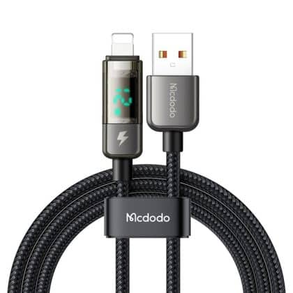 Mcdodo - Data Καλώδιο (ca-3620) - Usb-A To Lightning, 3a, Digital Display, Auto Power Off, Transparent Design, 1.2m - Black