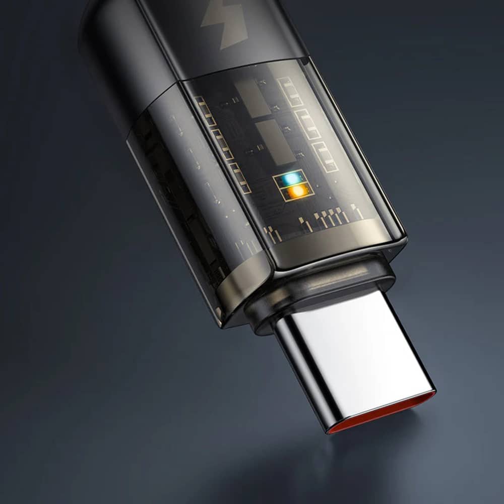 Mcdodo - Data Καλώδιο (ca-3150) - Usb To Type-C, 6a, Super Charge, Transparent Design, Auto Power Off, 1.2m - Black - Image 4