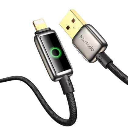 Mcdodo - Data Καλώδιο (ca-6590) - With Breathing Light Led Display, Usb-A To Lightning, Auto Power Off, 3a, 1.2m - Black