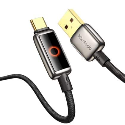 Mcdodo - Data Καλώδιο (ca-6650) - With Breathing Light Led Display, Usb-C To Usb-A, Auto Power Off, 6a, 1.2m - Black