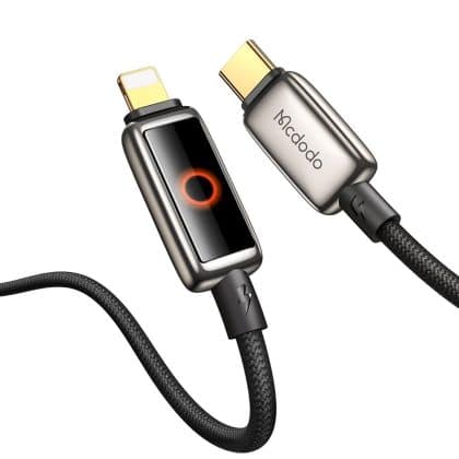 Mcdodo - Data Καλώδιο (ca-6670) - With Breathing Light Led Display, Usb-C To Lightning, Auto Power Off, 36w, 1.2m - Black
