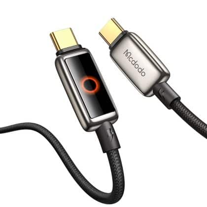 Mcdodo - Data Καλώδιο (ca-6680) - With Breathing Light Led Display, Usb-C To Usb-C, Auto Power Off, 100w, 1.2m - Black
