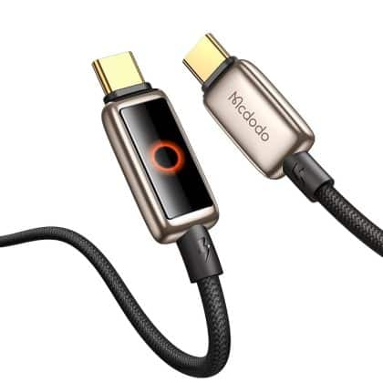 Mcdodo - Data Καλώδιο (ca-6681) - With Breathing Light Led Display, Usb-C To Usb-C, Auto Power Off, 100w, 1.2m - Desert Gold