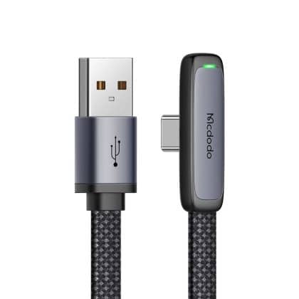 Mcdodo - Data Καλώδιο (ca-3340) - Usb-C To Usb-A, 90 Degree Design, 100w, Led Indicator, 1.2m - Black