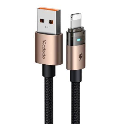 Mcdodo - Data Καλώδιο (ca-6911) - With Charging Light, Usb-A To Lightning, Transparent Καλώδιο, 3a, 1.2m - Desert Gold