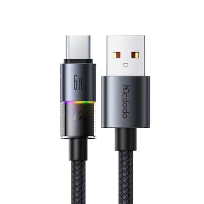 Mcdodo - Data Καλώδιο (ca-8180) - With 7 Colorful Lights, Usb-A To Usb-C, 6a, 1.2m - Black