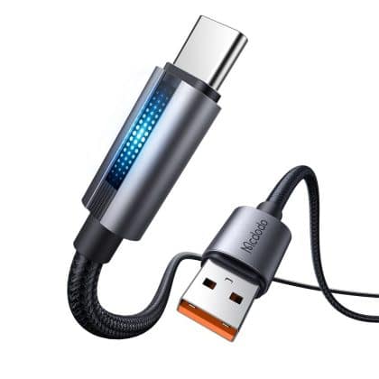 Mcdodo - Data Καλώδιο (ca-5180) - With Breathing Light, Usb-A To Usb-C, 100w, 6a, 1.2m - Black