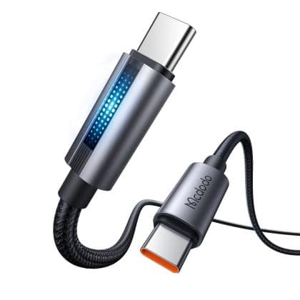 Mcdodo - Data Καλώδιο (ca-5740) - With Breathing Light, Usb-C To Usb-C, 100w, 5a, 1.2m - Black