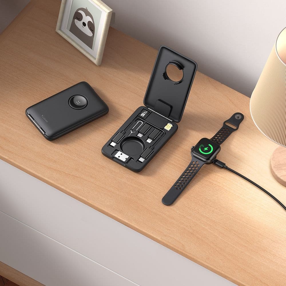 Mcdodo - 8in1 Accessory Organizer (ch-2440) - With Built-In Apple Watch Charger, Fast Charging, Portable Design - Black - Image 5