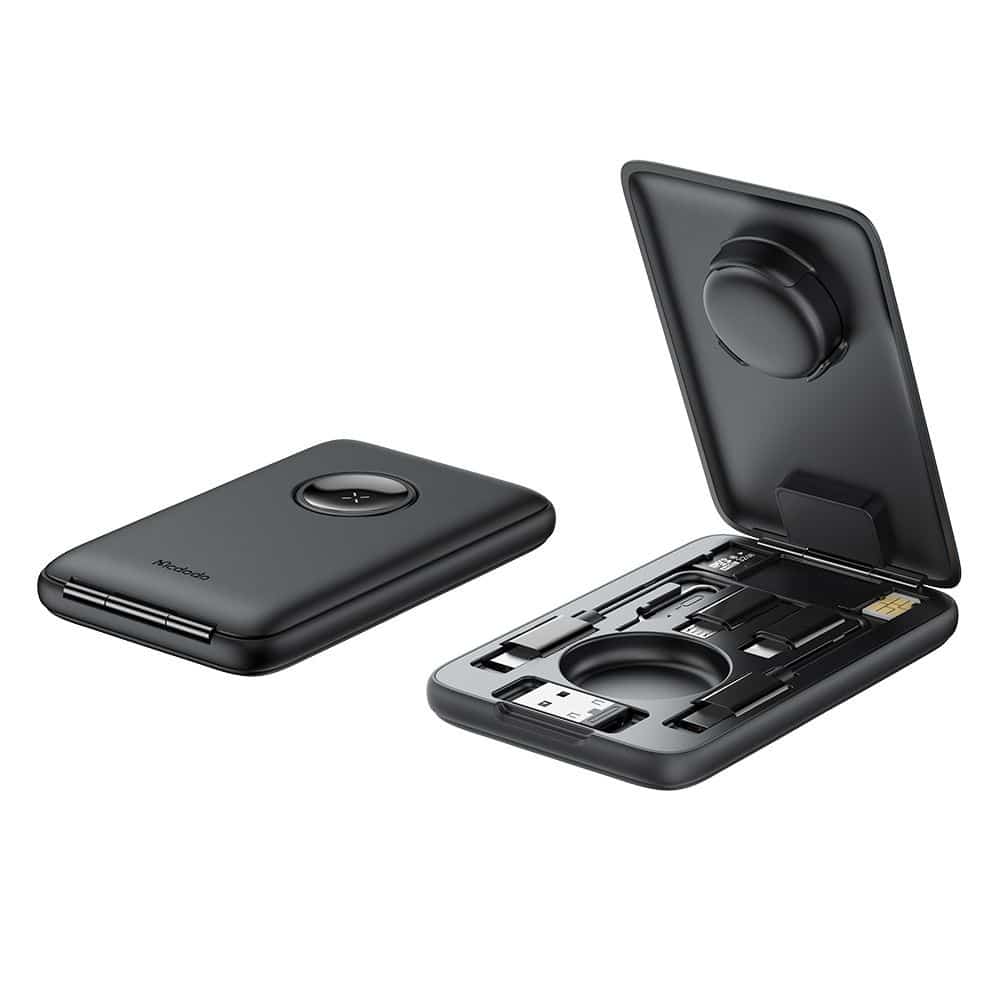 Mcdodo - 8in1 Accessory Organizer (ch-2440) - With Built-In Apple Watch Charger, Fast Charging, Portable Design - Black - Image 3