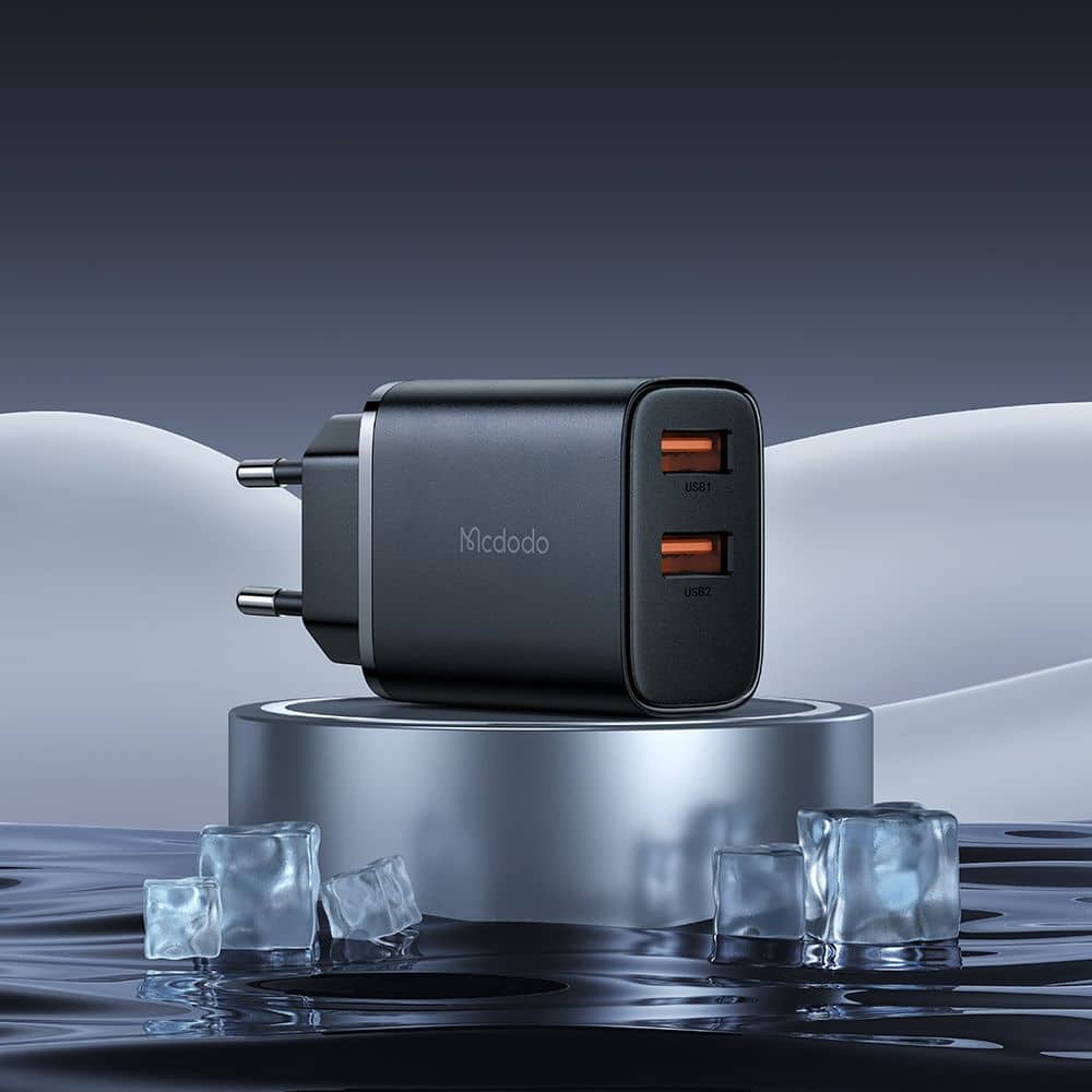 Mcdodo - Wall Charger Beryllium Series (ch-5070) - 2x Usb-A. 12w, 2a, Fireproof Pc - Black - Image 4