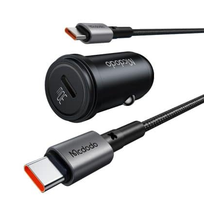 Mcdodo - Car Charger Obsidian Series (cc-7493) - Type-C Καλώδιο Included, Pd30w, Smart Ic, Mini Size, 1.2m - Black