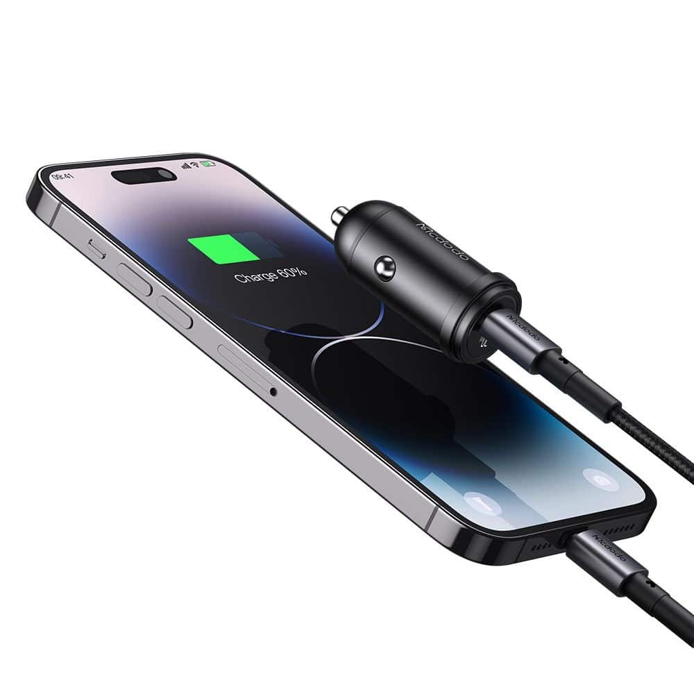 Mcdodo - Car Charger Obsidian Series (cc-7492) - Type-C To Lightning Καλώδιο Included, Pd30w, Smart Ic, Mini Size, 1.2m - Black - Image 4